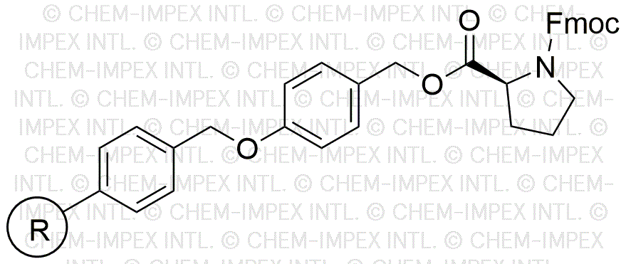 Resina de alcohol 4-alcoxibencílico Fmoc-L-prolina (0,3-0,8 meq/g, 100-200 mesh)