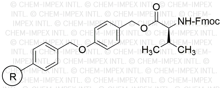 Resina de alcohol 4-alcoxibencílico Fmoc-L-valina (0,3-0,8 meq/g, 100-200 mesh)