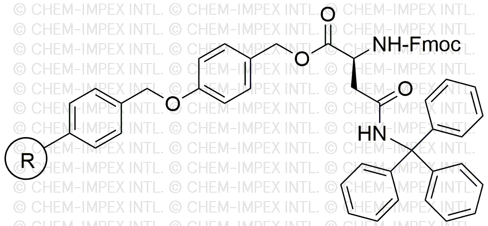 Resina de alcohol 4-alcoxibencílico Nα-Fmoc-Nγ-tritil-L-asparagina