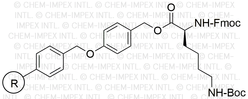 Resina de alcohol 4-alcoxibencílico Nα-Fmoc-Nε-Boc-L-lisina (0,3-0,8 meq/g, 100-200 mesh)