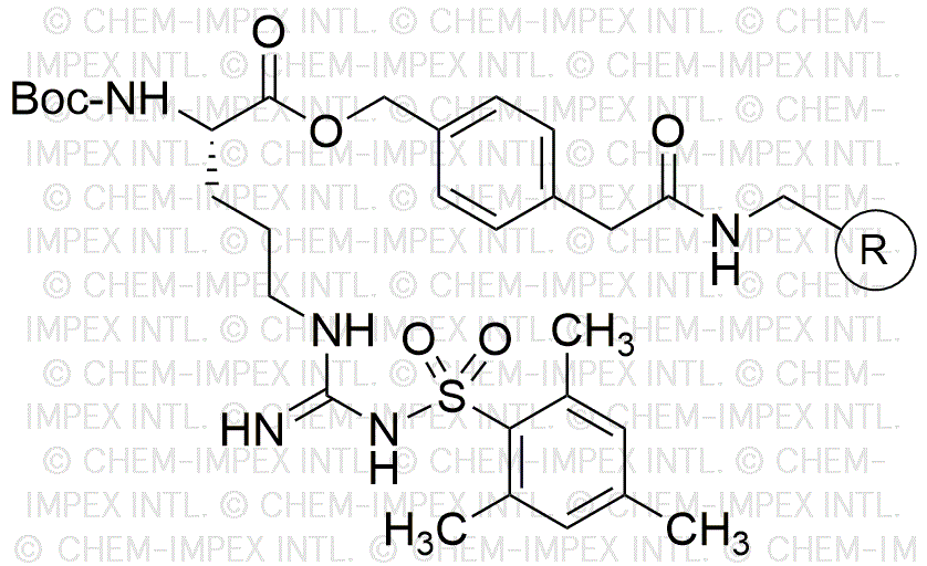 Résine 4-oxyméthylphénylacétamidométhylique Nα-Boc-Nω-mésitylène-2-sulfonyl-L-arginine