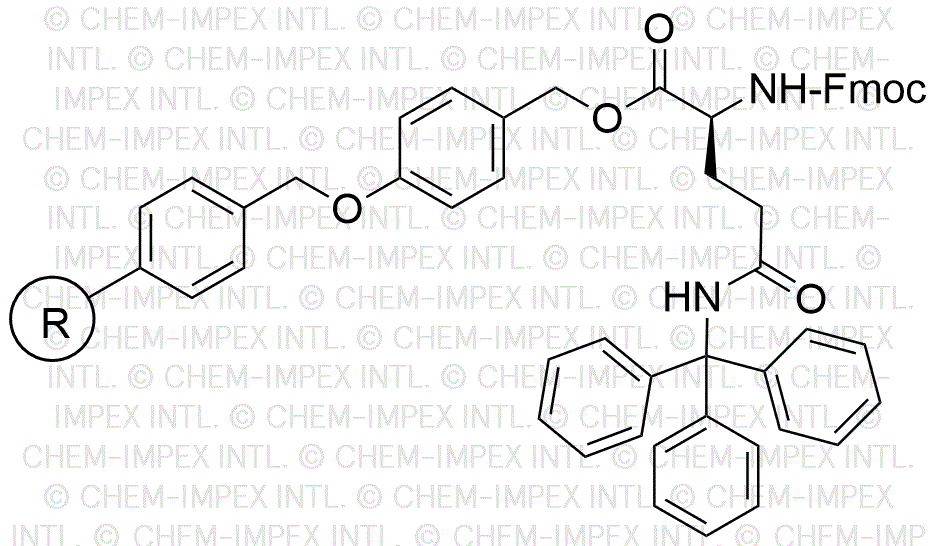 Resina de alcohol 4-alcoxibencílico Nα-Fmoc-Nδ-tritil-L-glutamina (0,3-0,8 meq/g, 100-200 mesh)