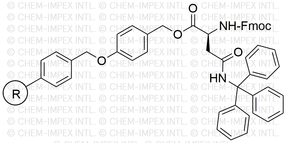 Resina de alcohol 4-alcoxibencílico Nα-Fmoc-Nγ-tritil-D-asparagina