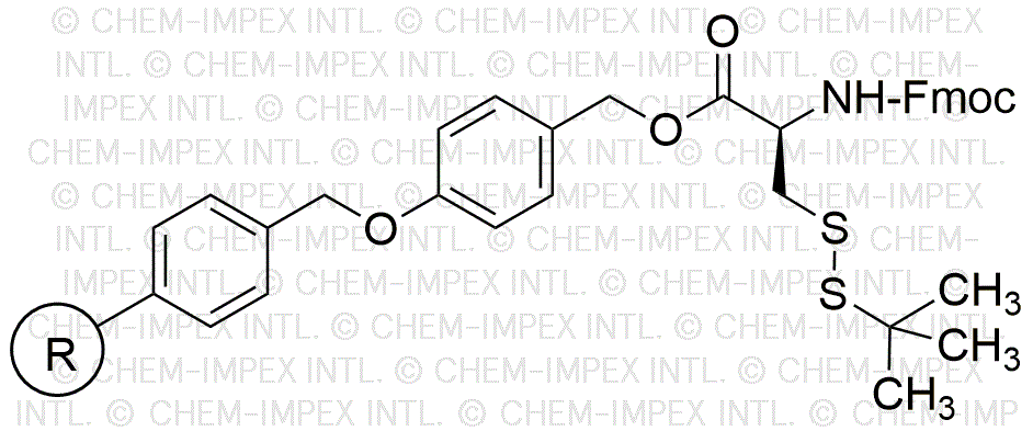 Resina de alcohol 4-alcoxibencílico Fmoc-S-tert-butiltio-L-cisteína