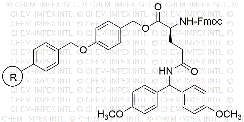 Resina de alcohol 4-alcoxibencílico Nα-Fmoc-Nδ-4,4'-dimetoxibenzhidril-L-glutamina