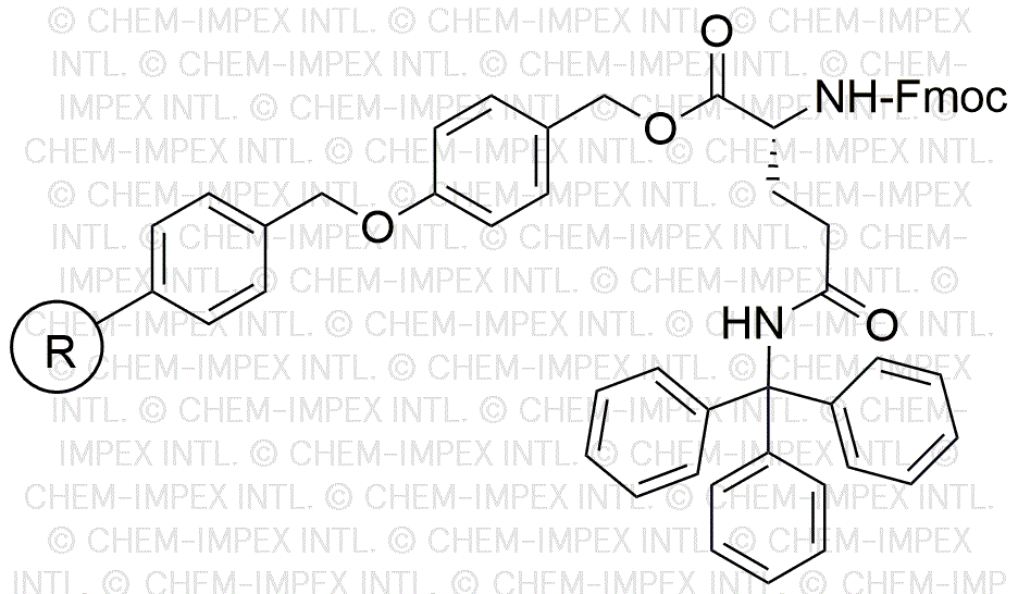 Resina de alcohol 4-alcoxibencílico Na-Fmoc-Nd-tritil-D-glutamina