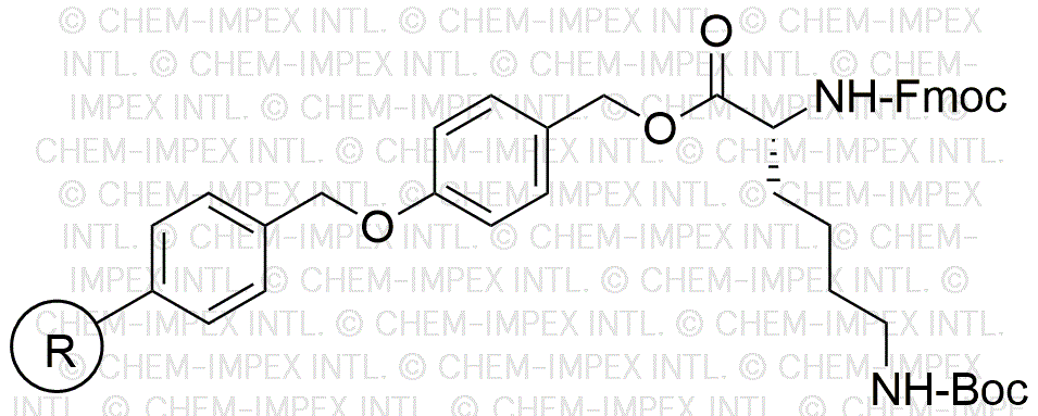 Resina de alcohol 4-alcoxibencílico Nα-Fmoc-Nε-Boc-D-lisina (0,3-0,8 meq/g, 100-200 mesh)