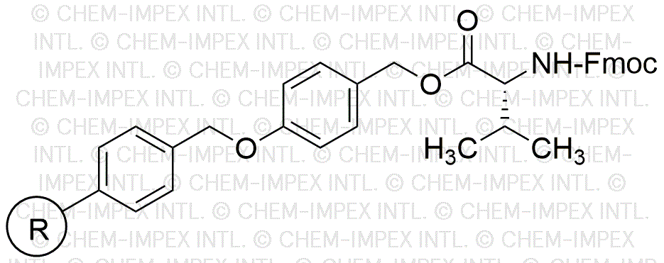 Resina de alcohol 4-alcoxibencílico Fmoc-D-valina (0,3-0,8 mmol/g, 100-200 mesh)