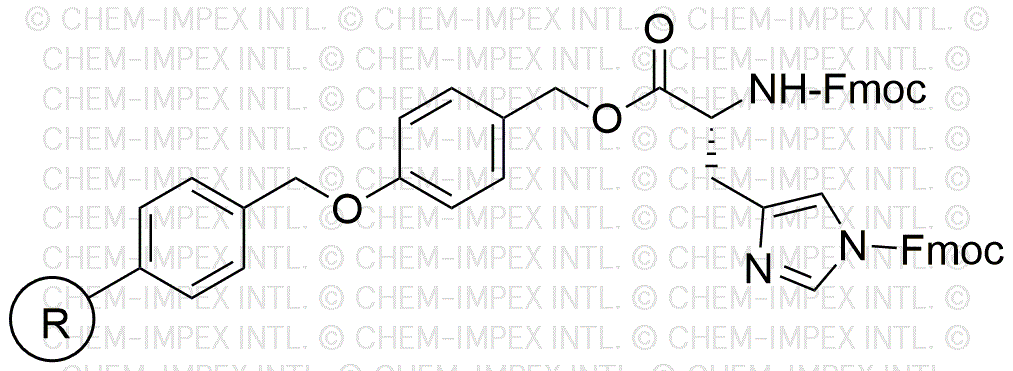 Resina de alcohol 4-alcoxibencílico Na,Nim-Bis-Fmoc-L-histidina
