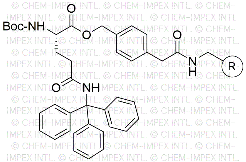 Resina de 4-oximetilfenilacetamidometil Nα-Boc-Nδ-tritil-L-glutamina