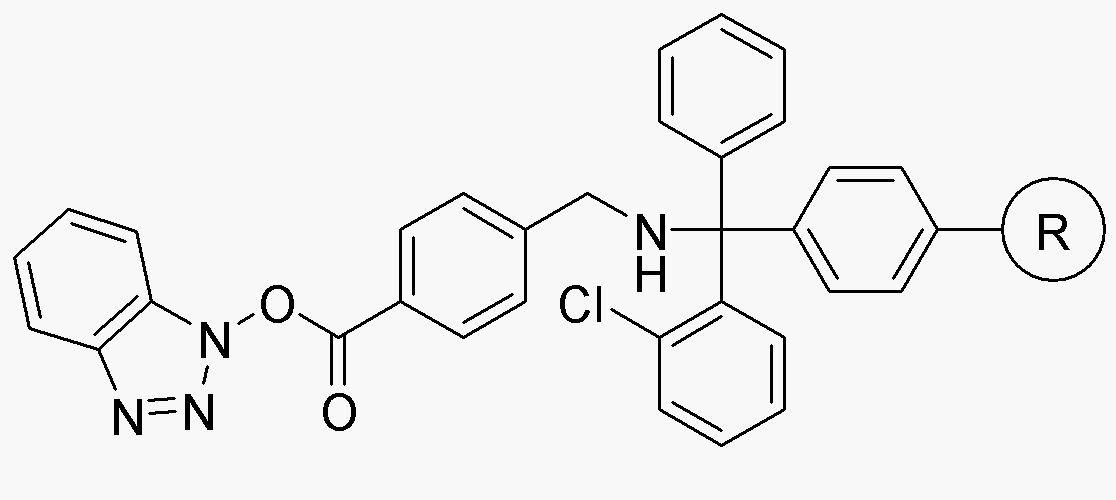 2-Chlorotrityl resin-4-aminomethylbenzoic acid-OBt