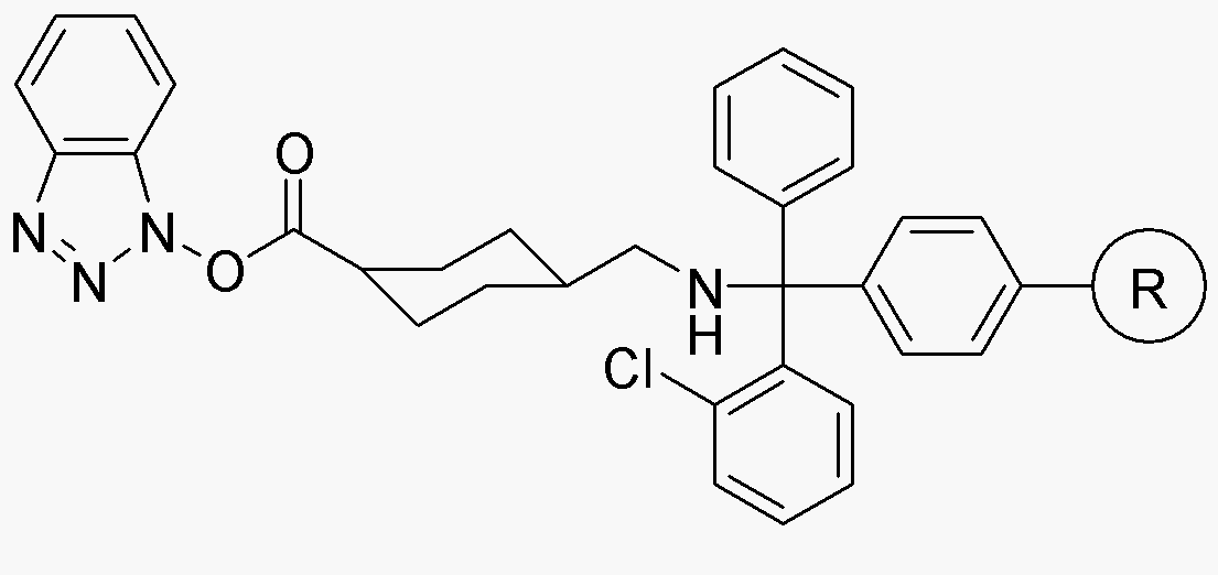 Résine 2-chlorotrityle-acide 4-aminométhyl cyclohexanecarboxylique-OBt