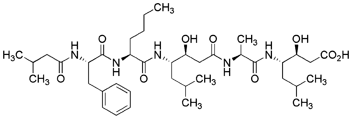 Isovaleryl-Phe-Nle-Sta-Ala-Sta-OH