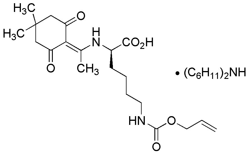 Sel de dicyclohexylammonium de l'acide Nα-1-(4,4-diméthyl-2,6-dioxocyclohex-1-ylidène)éthyl-Nε-allyloxycarbonyl-D-lysine