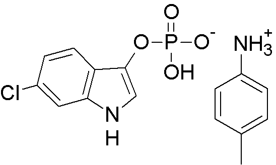 Sal de p-toluidina del fosfato de 6-cloro-3-indolilo