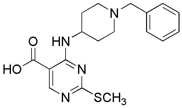 Ácido 4-(1-bencilpiperidin-4-ilamino)-2-(metiltio)pirimidina-5-carboxílico