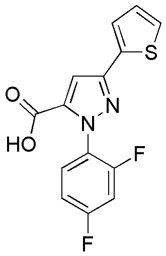 1-(2,4-Difluorophenyl)-3-(thiophen-2-yl)-1H-pyrazole-5-carboxylic acid