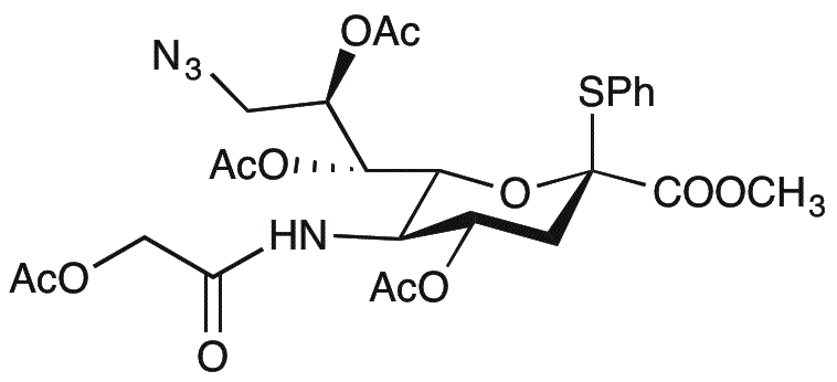 (5-Acetoxiacetamido-4,7,8-tri-O-acetil-9-azido-3,5,9-tridesoxi-2-tio-D-glicero-bD-galacto-2-nonulopiranosido)onato de metilo