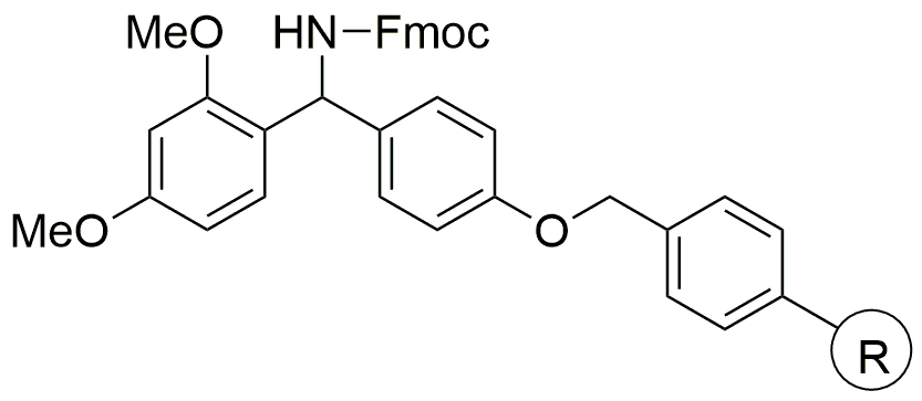 Résine 4-(2', 4'-diméthoxyphényl-Fmoc-aminométhyl)-phénoxyméthyle