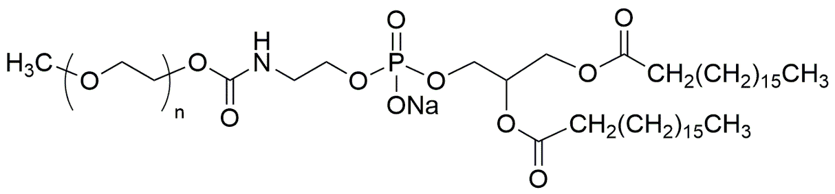 N-(Carbonil-metoxipolietilenglicol 2000)-1,2-diestearoil-sn-glicero-3-fosfoetanolamina, sal sódica