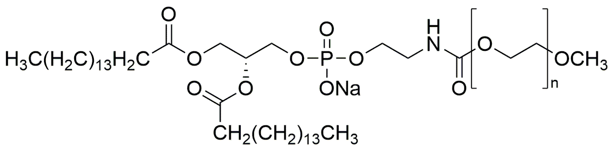 N-(Carbonil-metoxipolietilenglicol 2000)1,2-dipalmitoil-sn-glicero-3-fosfoetanolamina, sal sódica