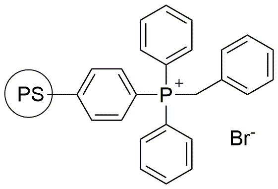 Bromure de benzyltriphénylphosphonium, lié à un polymère, 200-400 mesh, degré de marquage : charge d'environ 2,0 mmol/g, réticulé à 2 % avec du divinylbenzène