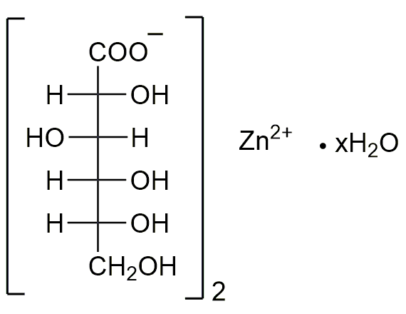 Hidrato de gluconato de zinc, ultrapuro, USP, granulado, bajo contenido de metales pesados ​​(As: &lt;= 0,5 ppm, Cd: &lt;= 0,5 ppm, Pb: &lt;= 1 ppm y Hg: &lt;= 0,1 ppm)