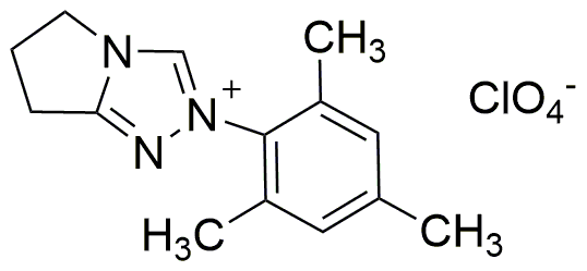 6,7-Dihydro-2-(2,4,6-trimethylphenyl)-5H-pyrrolo[2,1-c]-1,2,4-triazolium perchlorate