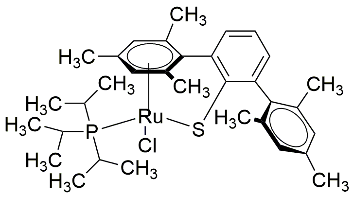 Chloro[(1,2,3,4,5,6-h)-2,2'',4,4'',6,6''-hexamethyl[1,1':3',1''-terphenyl]-2'-thiolato-kS][triisopropylphosphine-kP]ruthenium(II)