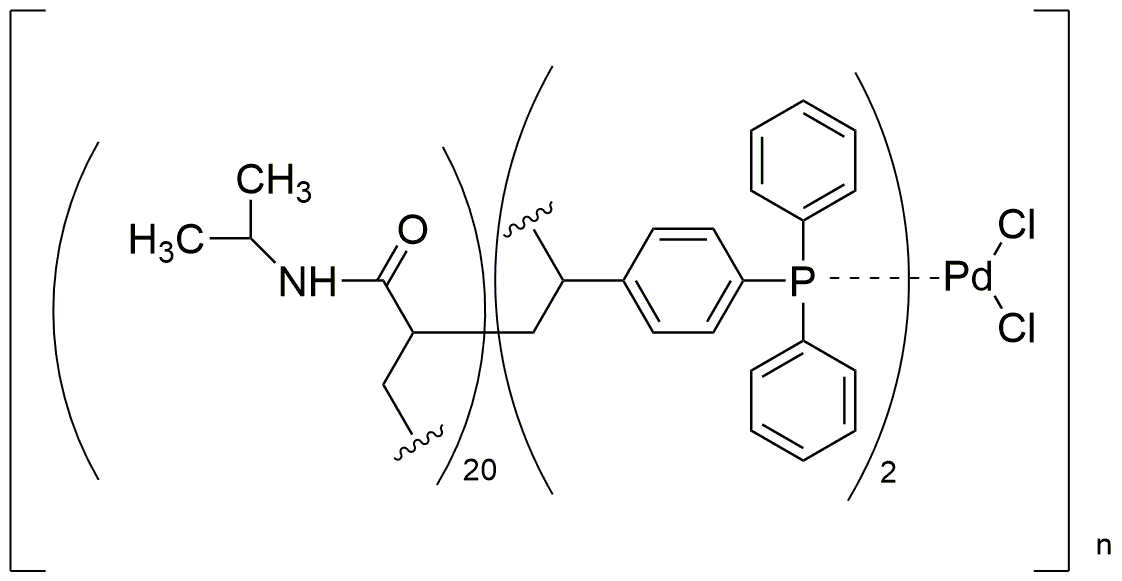 Poly[N-isopropylacrylamide-co-4-(diphenylphosphino)styrene] Palladium(II) dichloride (ratio, acrylamide:phosphine=20:2)