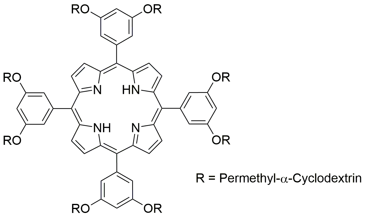 5,10,15,20-tétrakis[3,5-bis(per-O-méthyl-α-cyclodextrine-6-yloxy)phényl]-21H,23H-porphine