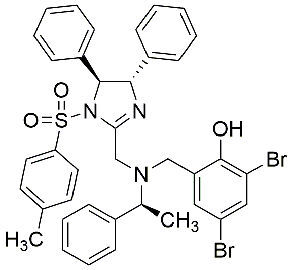 2,4-Dibromo-6-[[[[(4S,5S)-4,5-dihidro-4,5-difenil-1-tosil-1H-imidazol-2-il]metil][(S)-1-feniletil]amino]metil]fenol