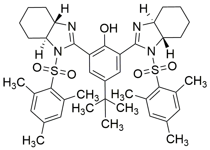 (-)-4-tert-butyl-2,6-bis[(4S,5S)-4,5-tétraméthylène-1-(2,4,6-triméthylbenzènesulfonyl)imidazolin-2-yl]phénol (contient 5 % de dichlorométhane au maximum)