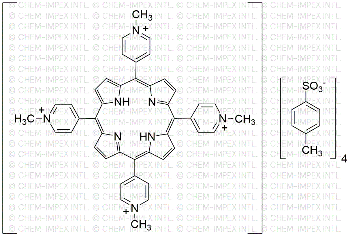 TMPyP [=α,β,γ,δ-tetrakis(1-methylpyridinium-4-yl)porphyrin p-toluenesulfonate] [Ultra-high sensitive spectrophotometric reagent for Cu, Mg] [For the simultaneous determination of metals by HPLC]