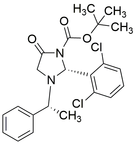 tert-Butyl (R)-2-(2,6-dichlorophenyl)-5-oxo-3-[(R)-1-phenylethyl]imidazolidine-1-carboxylate