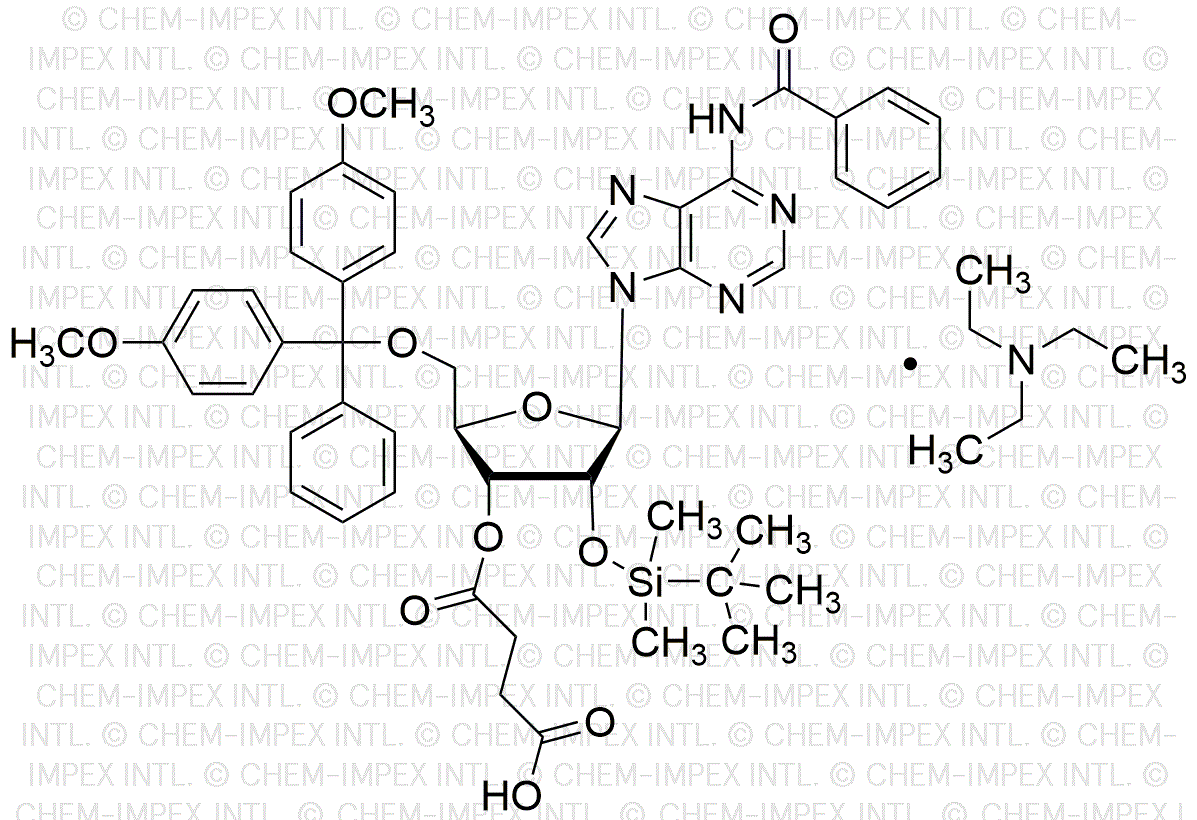 5'-O-4, 4'-diméthoxytrityl)-N6-benzoyl-2'-O-tert-butyldiméthylsilyl)adénosine-3'-O-succinate, sel de triéthylamine