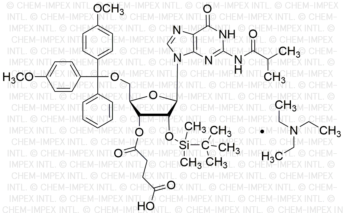 5'-O-4,4'-Diméthoxytrityl)-N2-isobutyryl-2'-O-tert-butyldiméthylsilyl)guanosine-3'-O-succinate, sel de triéthylamine