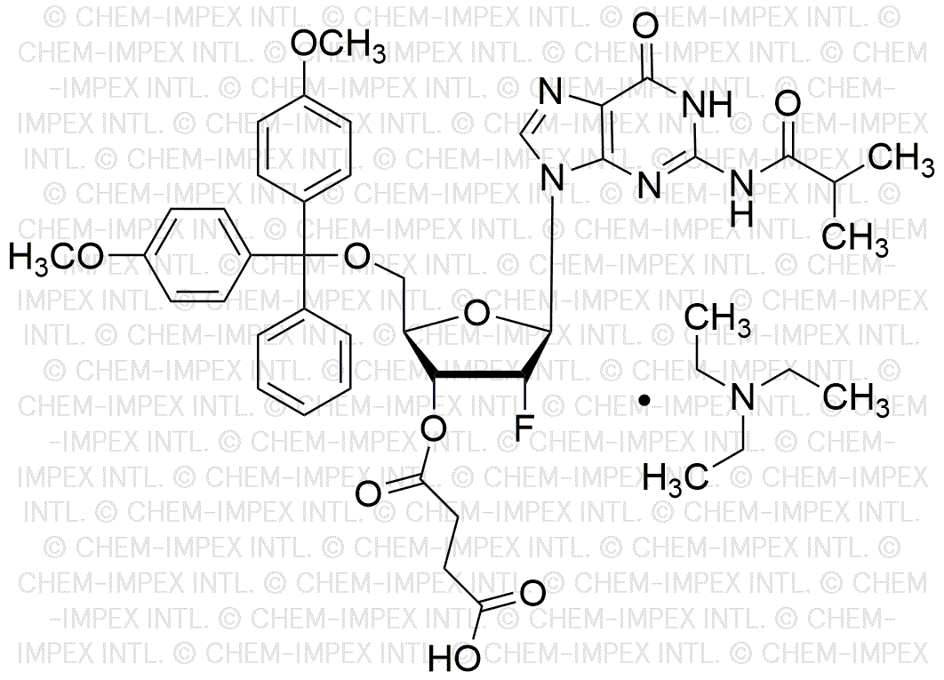 5'-O-4, 4'-Dimethoxytrityl)-N2-isobutyryl-2'-fluoro-deoxyguanosine3'-O-succinate, triethylamine salt