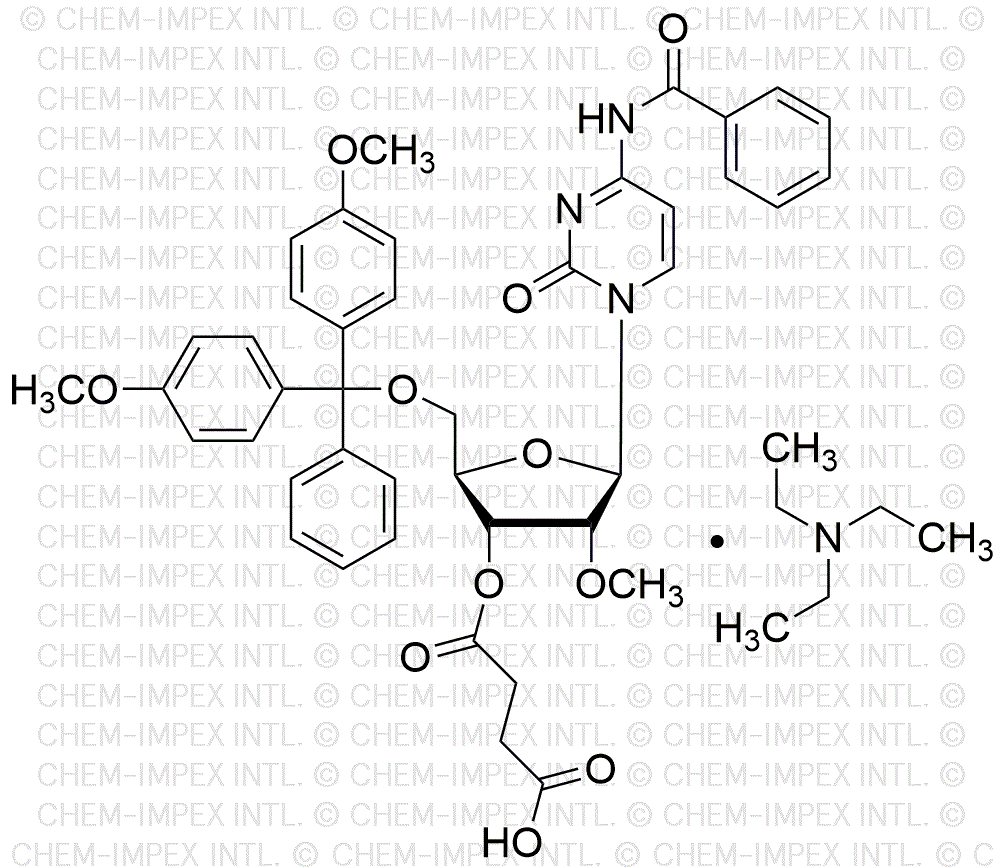 5'-O-4,4'-diméthoxytrityl)-N4-benzoyl-2'-O-méthylcytidine-3'-O-succinate, sel de triéthylamine