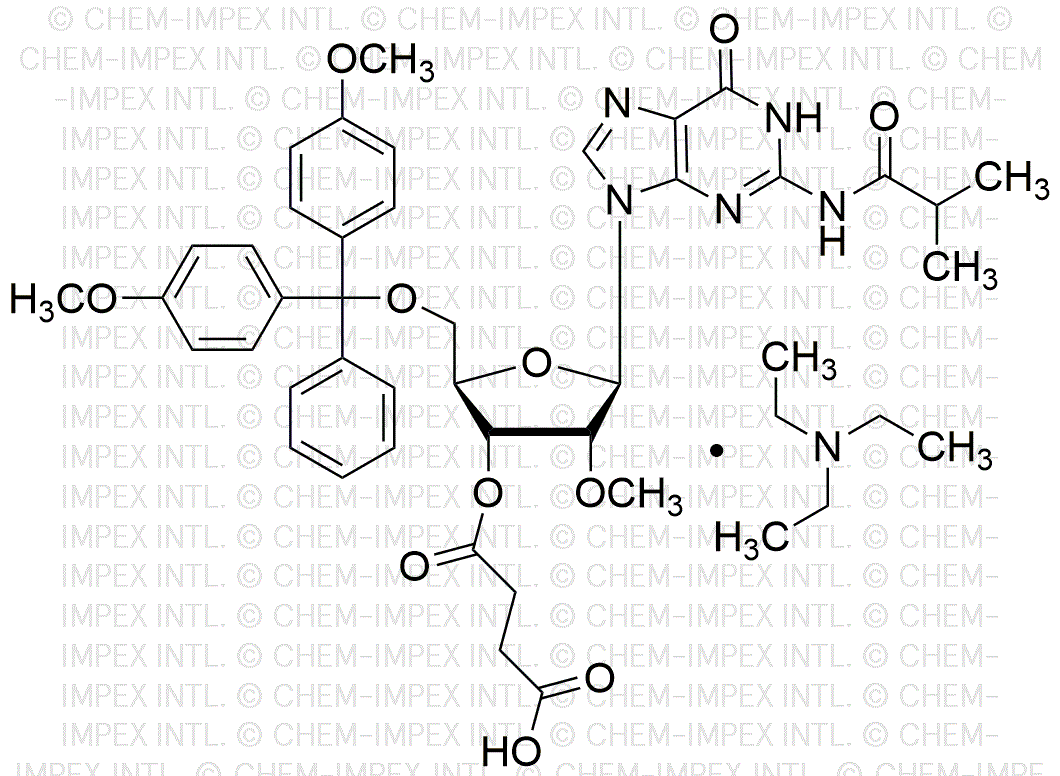 5'-O-4,4'-diméthoxytrityl)-N2-isobutyryl-2'-O-méthylguanosine-3'-O-succinate, sel de triéthylamine