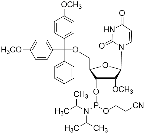 5'-O-(4,4'-Dimetoxitritil)-2'-O-metiluridina-3'-(2-cianoetil-N,N-diisopropil)fosforamidita