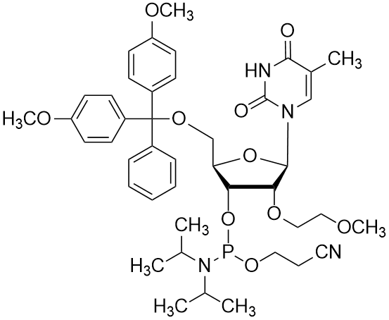 5'-O-(4,4'-Dimetoxitritil)-3'-O-[(2-cianoetoxi)(diisopropilamino)fosfino]-2'-O-(2-metoxietil)-5-metiluridina