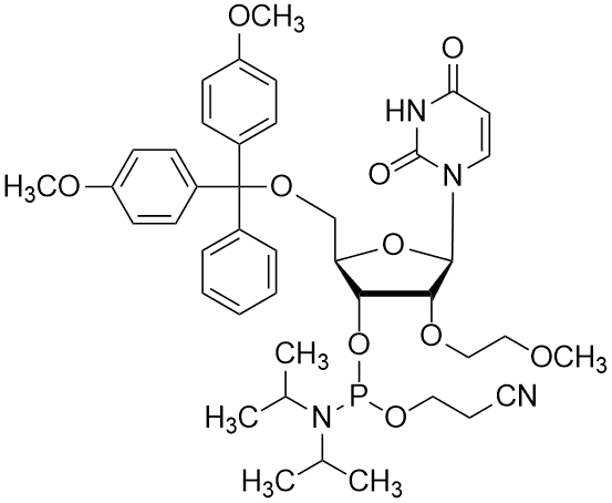 5'-O-(4,4'-Dimetoxitritil)-3'-O-[(2-cianoetoxi)(diisopropilamino)fosfino]-2'-O-(2-metoxietil)uridina