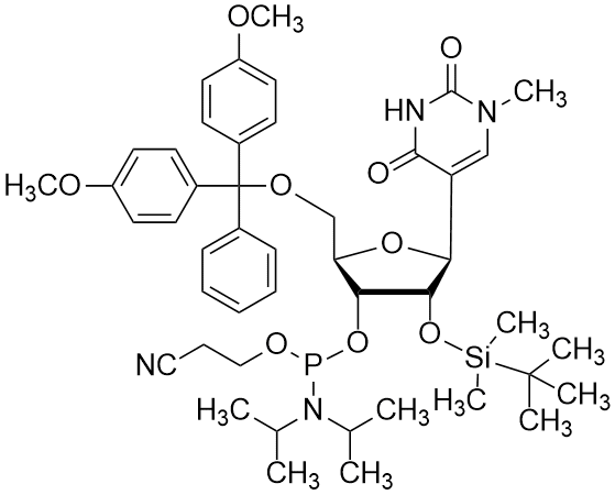 5'-O-(4,4'-Dimethoxytrityl)-3-O-[(diisopropylamino)(2-cyanoethoxy)phosphino]-2-O-[tert-butyl(dimethyl)silyl]-&acirc;-D-ribofuranosyl]-1-methyl-2,4(1H,3H-pyrimidinedione