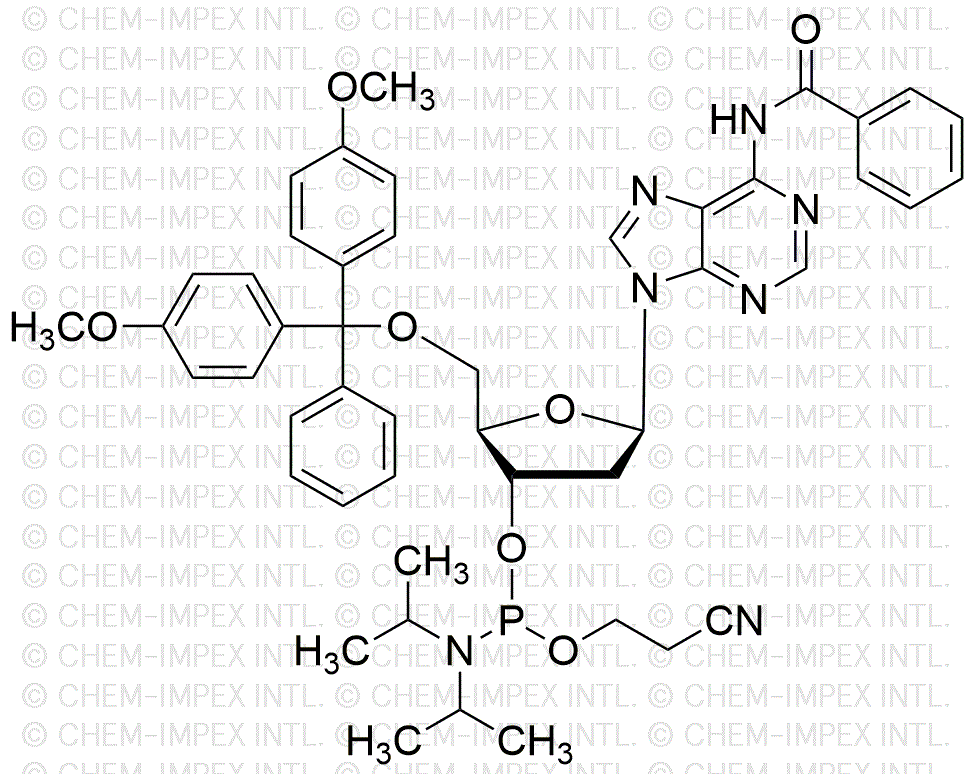 5'-O-(4, 4'-diméthoxytrityl)-N6-benzoyl-2'-désoxyadénosine-3'-cyanoéthyl phosphoramidite