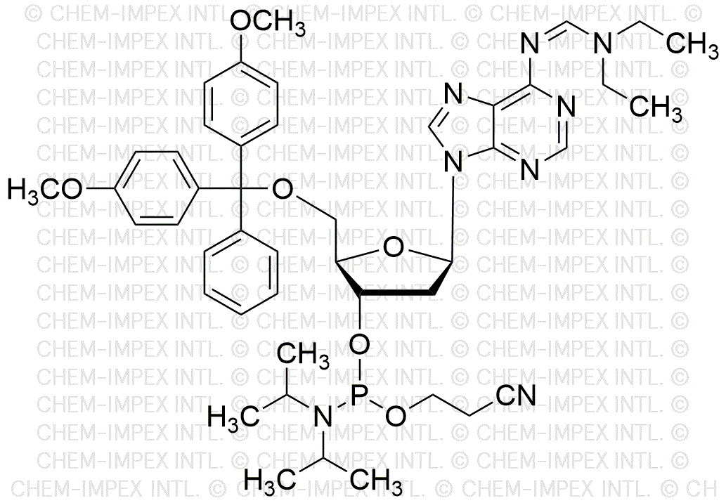 5'-O-(4, 4'-diméthoxytrityl)-N6-diéthylformamidine-2'-désoxyadénosine-3'-cyanoéthyl phosphoramidite