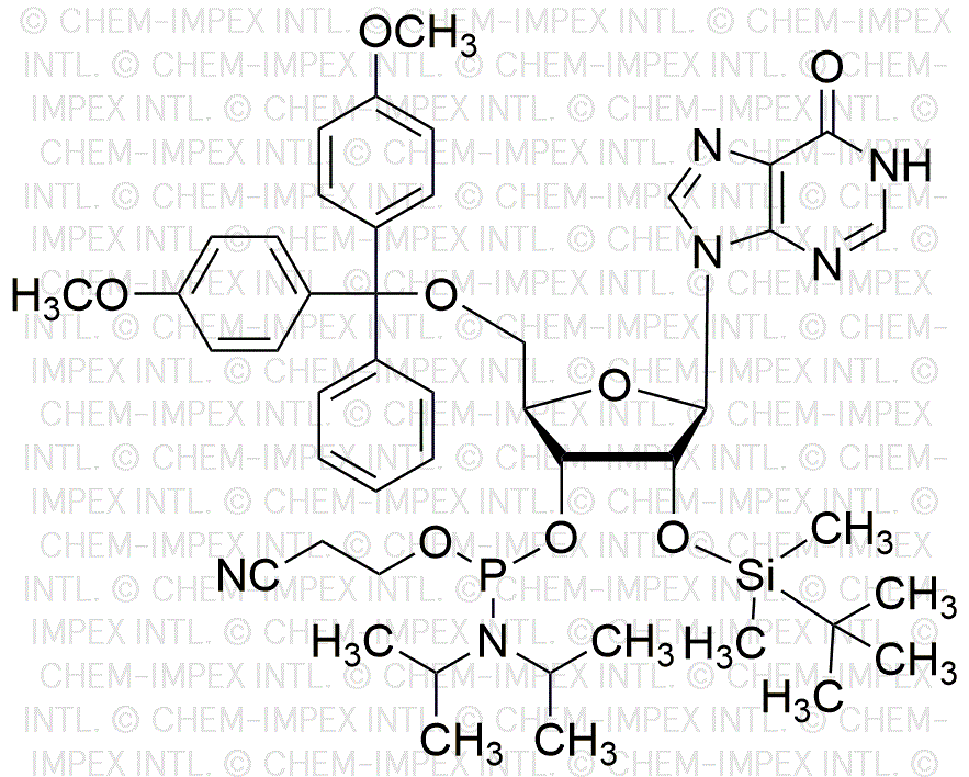 5'-O-(4, 4'-Dimetoxitritil)-2'-O-(terc-butildimetilsilil)inosina-3'-cianoetil fosforamidita