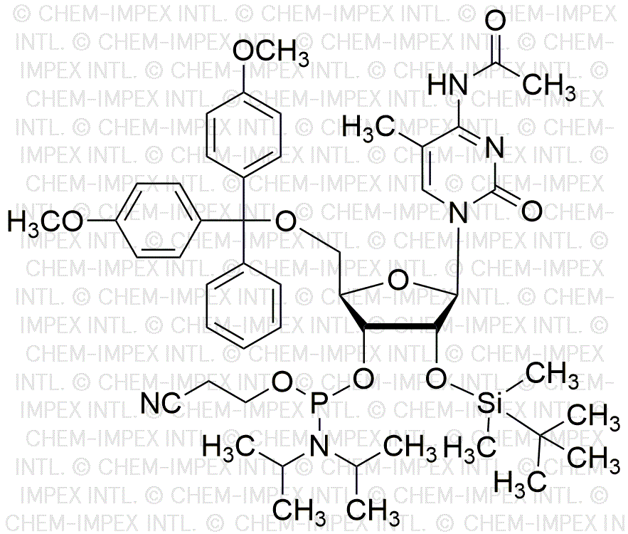 N4-Acetil-5'-O-(4, 4'-dimetoxitritil)-2'-O-(terbutildimetilsilil)-5-metilcitidina-3'-cianoetil fosforamidita