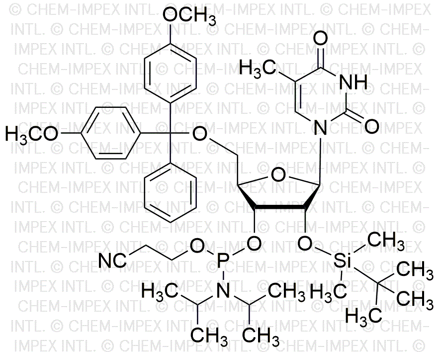 5'-O-(4, 4'-Dimetoxitritil)-2'-O-(terbutildimetilsilil)-5-metiluridina-3'-cianoetil fosforamidita