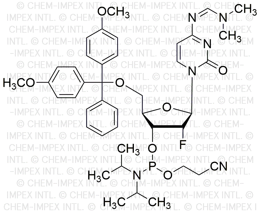 5'-O-(4, 4'-Dimethoxytrityl)-N4-dimethylformamidine-2'-fluoro-2'-deoxycytidine -3'-cyanoethyl phosphoramidite